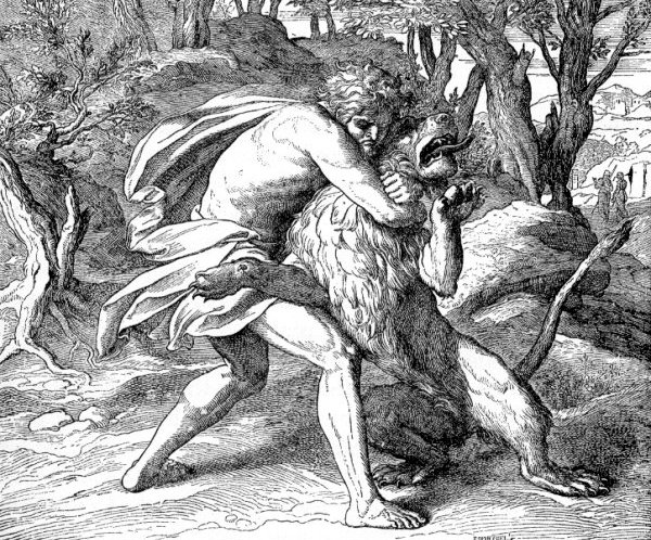 איור של שמשון הורג אריה